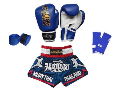 Muay Thai kickboksset  kind : 133-Blauw