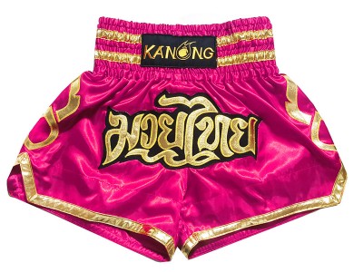 Kanong Muay Thai kickboks broekje kind : KNS-121-Donker roze-K