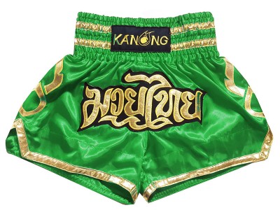 Kanong Muay Thai kickboks broekje kind : KNS-121-Groen-K